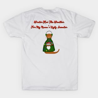 Oliver The Otter In Nana's Ugly Sweater with Words T-Shirt